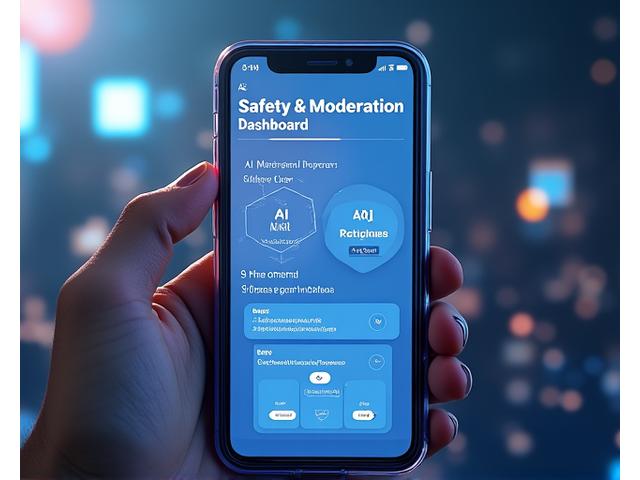 Secure moderation dashboard with AI analysis and user reporting features