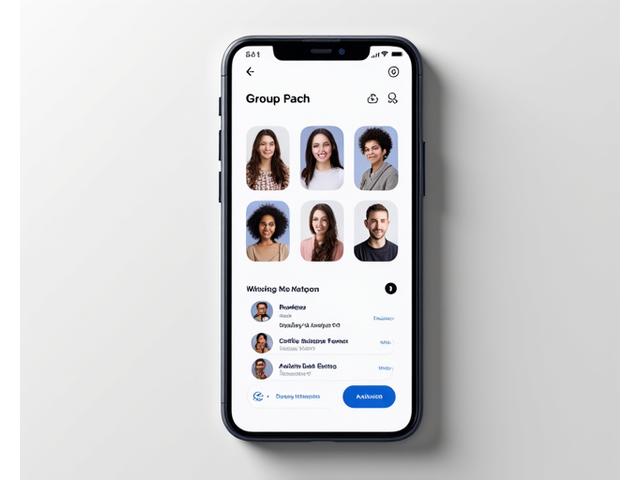 Mobile interface showing group profiles and friend connections for dating