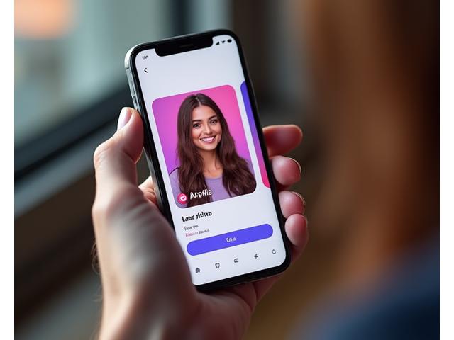 Interactive demo of dating app with a profile card mid-swipe