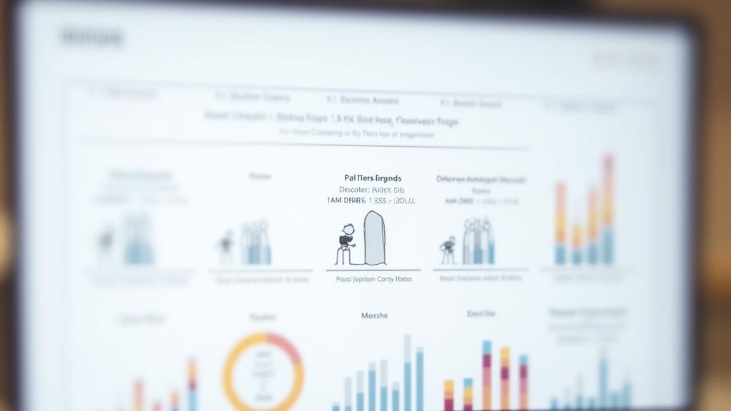 Dashboard displaying user engagement metrics with graphs showing before and after design improvements